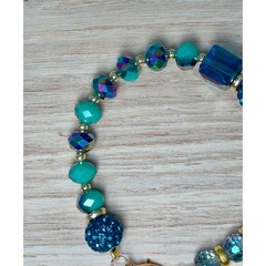Turquoise Swarovski Beaded Charm Bracelet
