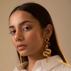 Serpentine Earrings Handcrafted gold plated brass with Black onyx and Pearls