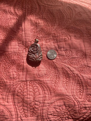 Rhodochrosite Carved Rose Pendant