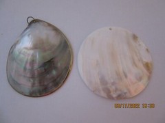 Large Mother of Pearl Shell Medallion Pendant Necklace Jewelry Making Supplies