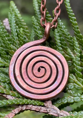 1 Pc Pure Copper Healing Spiral Pendant Locket, Jewelry, Spiritual Kriya