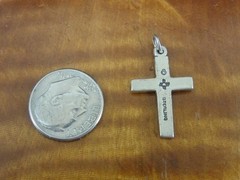 Cross with Stamped Design Sterling Silver 925 Pendant or Charm