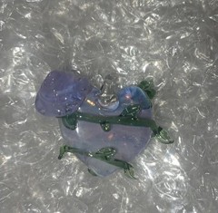 Handmade Glass Blowing Purple Heart Rose Pendant