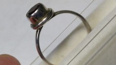 CUTE UNTREATED NATURAL GARNET IN STERLING SILVER RING SIZE 6.5-6.75!