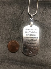 Handmade Silver Stepdad Father Inspirational Pendant On Silver Snake Chain