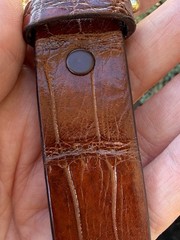 Genuine Brown Handmade Alligator Leather Bracelet With Solid Brass Buckle