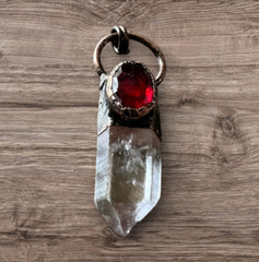Clear Quartz Crystal Pendant Natural Himalaya Quartz Point Pendant Stick Pendant