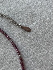 FACETED MICRO RED GARNET Stainless HEART Pendant Dainty Choker Necklace 16.25”