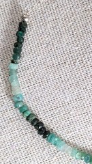 Natural Emerald Ombre Beaded Bar Necklace 925 Sterling Silver – 18 In