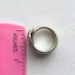 Vintage Spoon Ring Silver Plated Art Deco Nouveau Style Jewelry Gift Sz 7.5 Wear