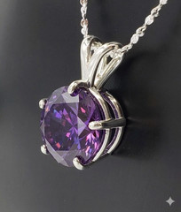 5 Ct Certified Purple Diamond Solitaire Pendant-925 Sterling Silver.Tariffs free