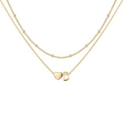 Glimmerst Layered Initial Necklace for Women 18K Gold Plated Stainless Steel …
