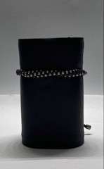 Missoma Sterling Silver 925 Black Woven Cord Beaded Bracelet 8″ 13.1g