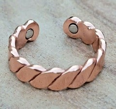 Solid Pure Copper Magnetic Ring Men Women Arthritis Adjustable Ring