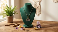 Handcrafted Copper Wire Pendant: Meditating Figure with Chain