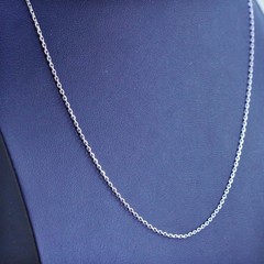 18″ 1mm, Vintage Italian sterling silver circle link chain, 925 silver necklace
