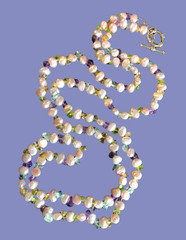 Pink Freshwater Pearl Multi Gemstone Necklace Amethyst Topaz Citrine Peridot P3