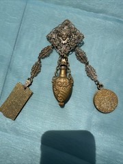 Antique VICTORIAN CHATELAINE WITH 3 ACCESSORIES