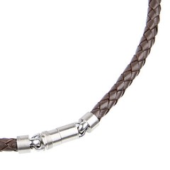 Ernstes Design Edvita Chain K111 .db Leather Necklace To 23 5/8in Stainless