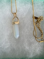 Natural Opal Necklace Plated with gold 16-18″