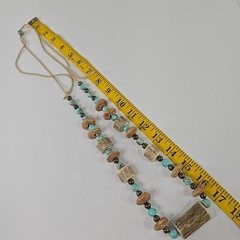 Handmade Tribal Boho Necklace Turquoise Beads Bone Horn Discs Rustic Natural….