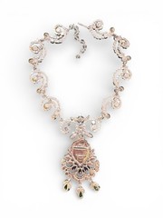 MOANS Couture Baroque-Inspired Carved Glass Necklace/Brooch OOAK