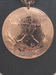 Copper Medallion Pendant Thai Female Goddess Luck Chain Necklace