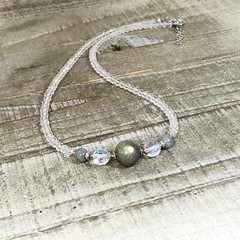 Labradorite and Angel Aura AB Quartz Choker