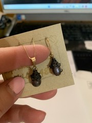 Bali sterling vermeil earring drops with 14 GF earrings and matching pendant