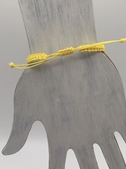 Handmade Yellow Macrame Square Knot Adjustable Bracelet