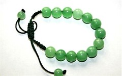 Handcrafted Jade / Green Stone Woven Cord Macramé Adjustable Length Bracelet