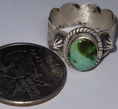 Sonoran Turquoise size 8.25 ring – SS 925 – handmade – cigar band style