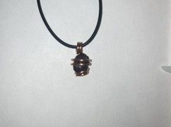 Handmade Garnet Gem Pure Copper wire wrapped Pendant Necklace Reiki January