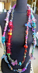 Handmade Fabric Necklace Fiber Art Beads Direct From Artist One Of A Kind