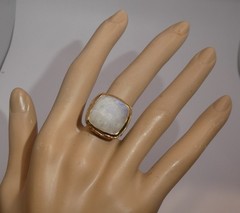 Moonstone Sterling Silver 925 Ring Beroni Designs Artisan Statement Gold Plated