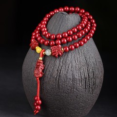 Natural Cinnabar Women Meditation Bracelet Good Luck Prayer Beads Birthday Gift