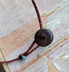 Sea Glass Puka Necklace Braid Beach Aloha Gift Fathers Day Friend Mimimalist