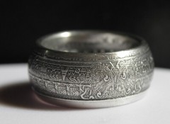 Handmade Aztec Calendar Coin Ring Made From .999 1 oz Silver Coin – Size 9 to 15