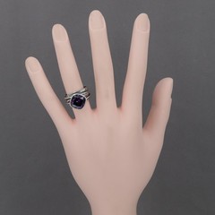 Retired Silpada Oxidized Sterling GLADIATOR GLAM Purple CZ Ring R2757 Size 6.5