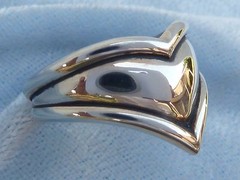 Beautiful Sculpted Sterling Ring, Sizes, 5-3/4, 6-1/2, 7, 8, & 9, Konder #518