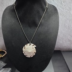 Handcrafted Shell Pendant Necklace Cord Bohemian Nature Beach White Brown Charm