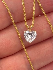 1.75ct Love Diamond Necklace I love you Fine Jewelry Gold Diamond Heart Gold 18k
