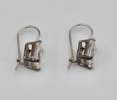 Silpada CZ 925 Sterling Silver Rectangle Cubic Zirconia Earrings W0353