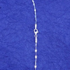 24”, 1mm, vintage Sterling silver handmade long necklace, 925 flatten chain