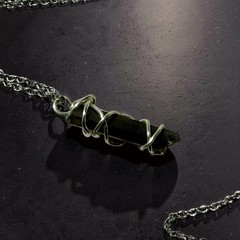 Smoky Quartz Crystal Point Pendant Handcrafted Silver tone Wire Wrap- 1.25”
