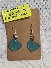 925 Sterling Silver Sea Glass Earrings With Choice Of Closures HYPOALLERGIC