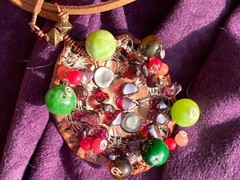 Natural Quartzite, Garnet, and Tiger’s Eye Copper Necklace. Mixed media jewelry.