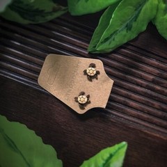 Handcrafted Coconut Shell Tortoise Earrings