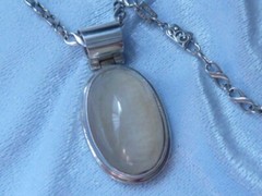Sterling Pendant 24 X 16mm Agate, 18″ AK Chain & Clasp Konder #289