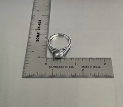 Silpada Retired R2076 Perfect Bliss CZ Solitaire Ring 925 Hammered Design Size 8